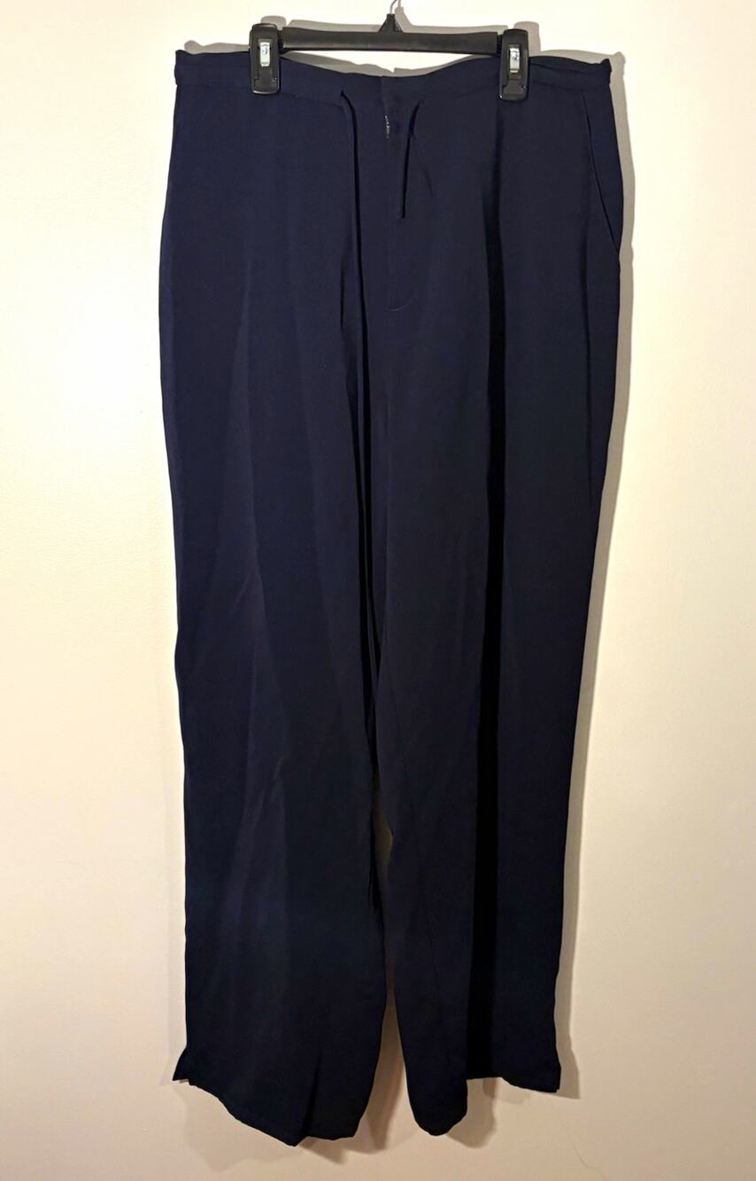 Jaclyn Smith Women’s Black Polyester Pants, Solid, Ankle, Straight Leg, Regular